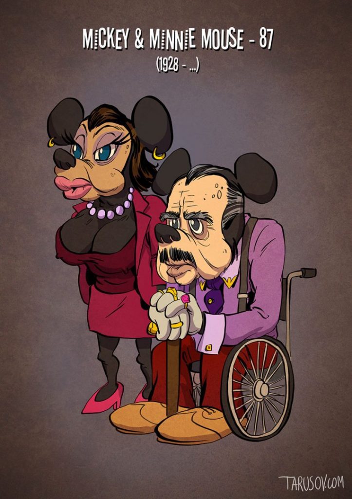 Andrew Tarusov-Megöregedett rajzfilmfigurák-Minnie és Mickey Egér