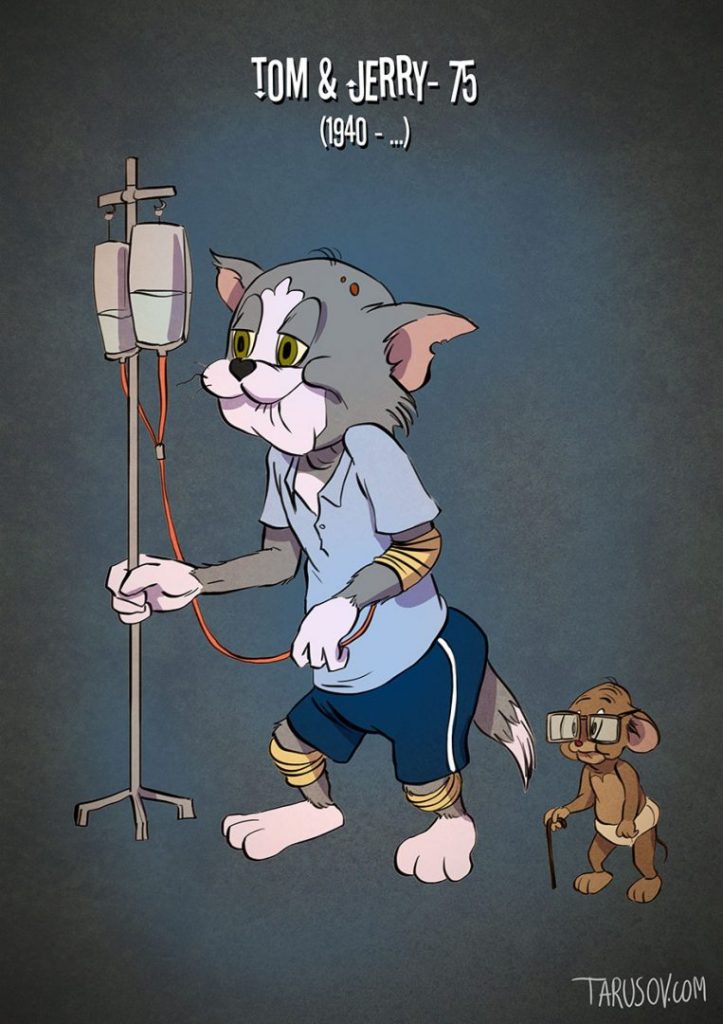 Andrew Tarusov-Megöregedett rajzfilmfigurák-Tom és Jerry