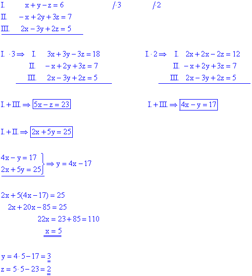 Mintafeladat - Többismeretlenes lineáris egyenletrendszer