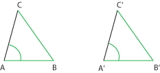 Két háromszög egybevágó, ha rendre egyenlő nagyságú két oldaluk, és a nagyobbik oldallal szemben lévő szögük.