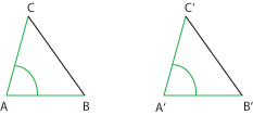 Két háromszög egybevágó, ha 2 oldal és az általuk közbezárt szög rendre egyenlő nagyságúak.