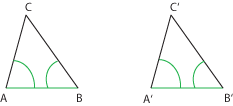 Két háromszög egybevágó, ha van egy-egy egyenlő nagyságú oldal és a rajtafekvő szögek egyenlő nagyságúak.