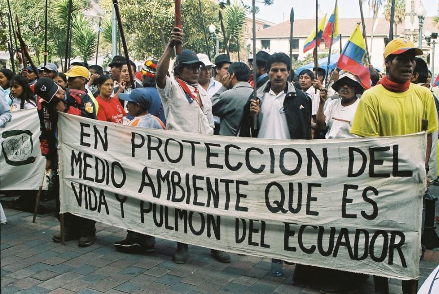 Az ecuadori tüntetés 2011-ben a természeti jogi törvény főpróbájának tekintendő! Forrás: rootsroutes.org