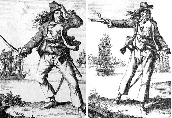 Anne Bonny és Mary Read, állítólag a hírhedt kalózkapitány, Jack Rackham legénységébe tartoztak.